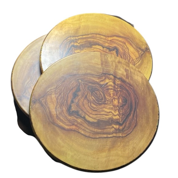 3 American Metalcraft 14" Round Melamine
Serving Board / Charger Faux Olive Wood - Picture 3 of 16